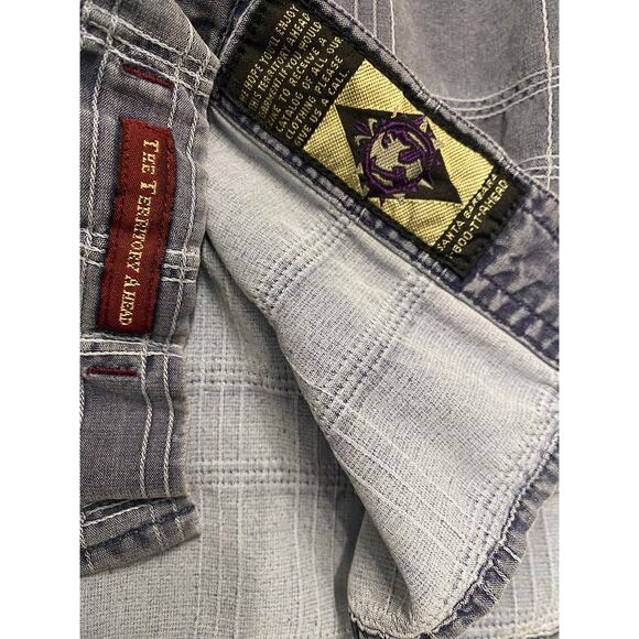 The Territory Ahead Blue Gray Textured Plaid Silk Cotton Shirt Men’s M Classic - Picture 6 of 9